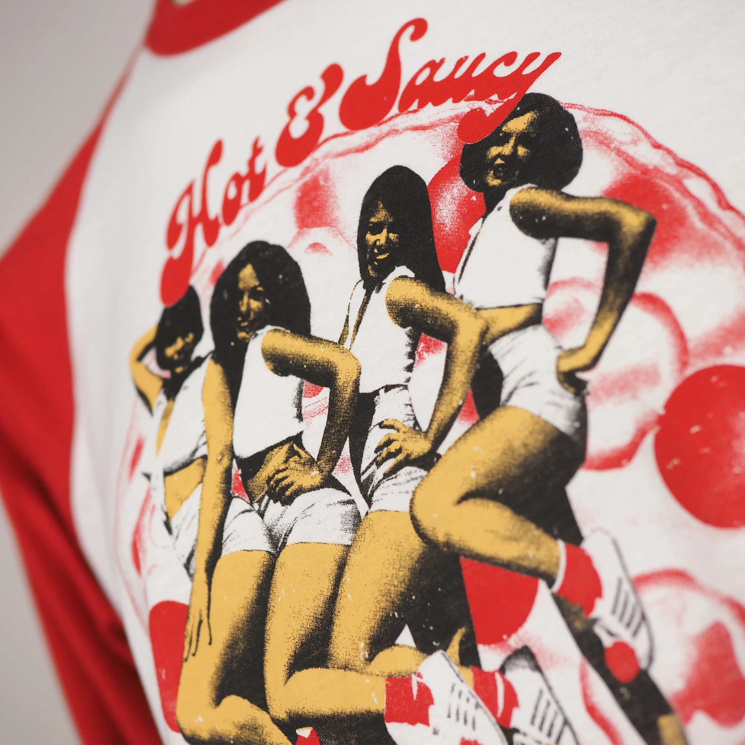 Hot & Saucy Pizza Girls - 3/4 Sleeve Jersey Shirt - Image 3
