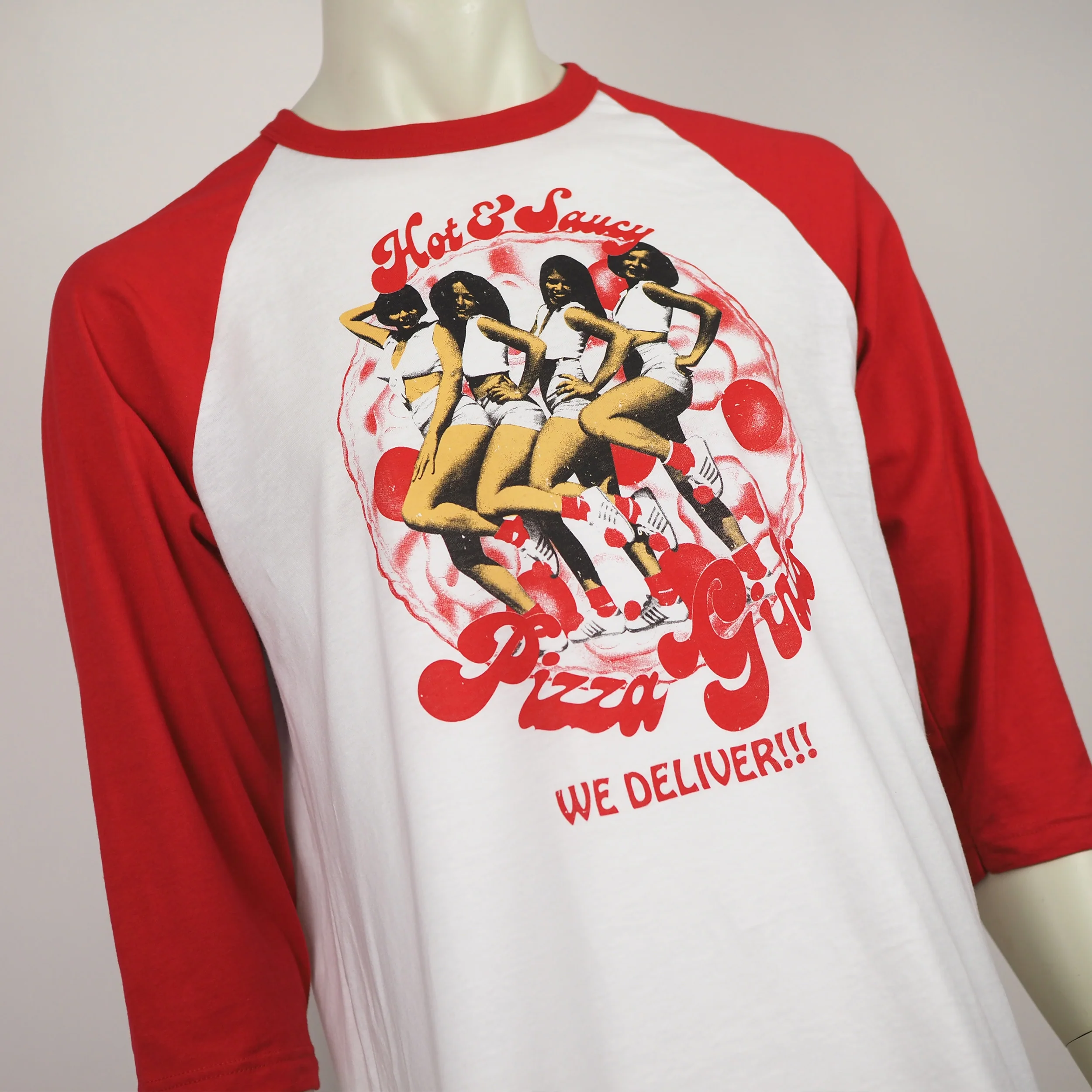 Hot & Saucy Pizza Girls - 3/4 Sleeve Jersey Shirt - Image 9